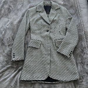 Houndstooth Open Back Mini Blazer Dress